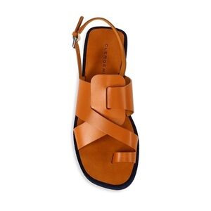 NIB Clergerie Greta Sandal Caramel Brown Size 37/6.5 Retail: $495